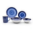 dark blue dinnerware, stoneware dinnerware set, ceramic dishware